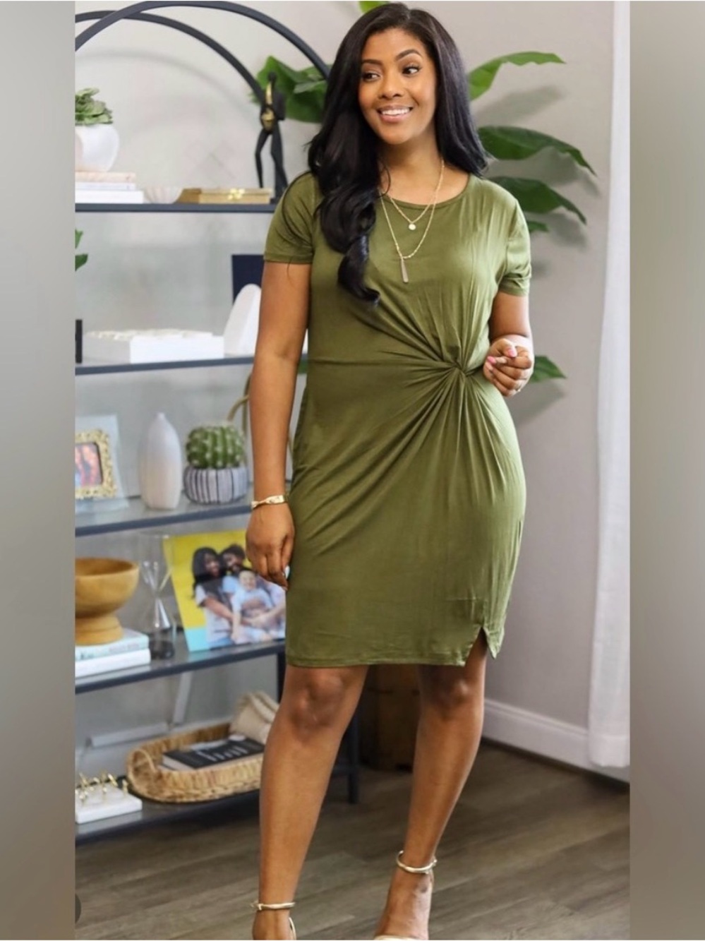 Twist-Front T-shirt Dress
